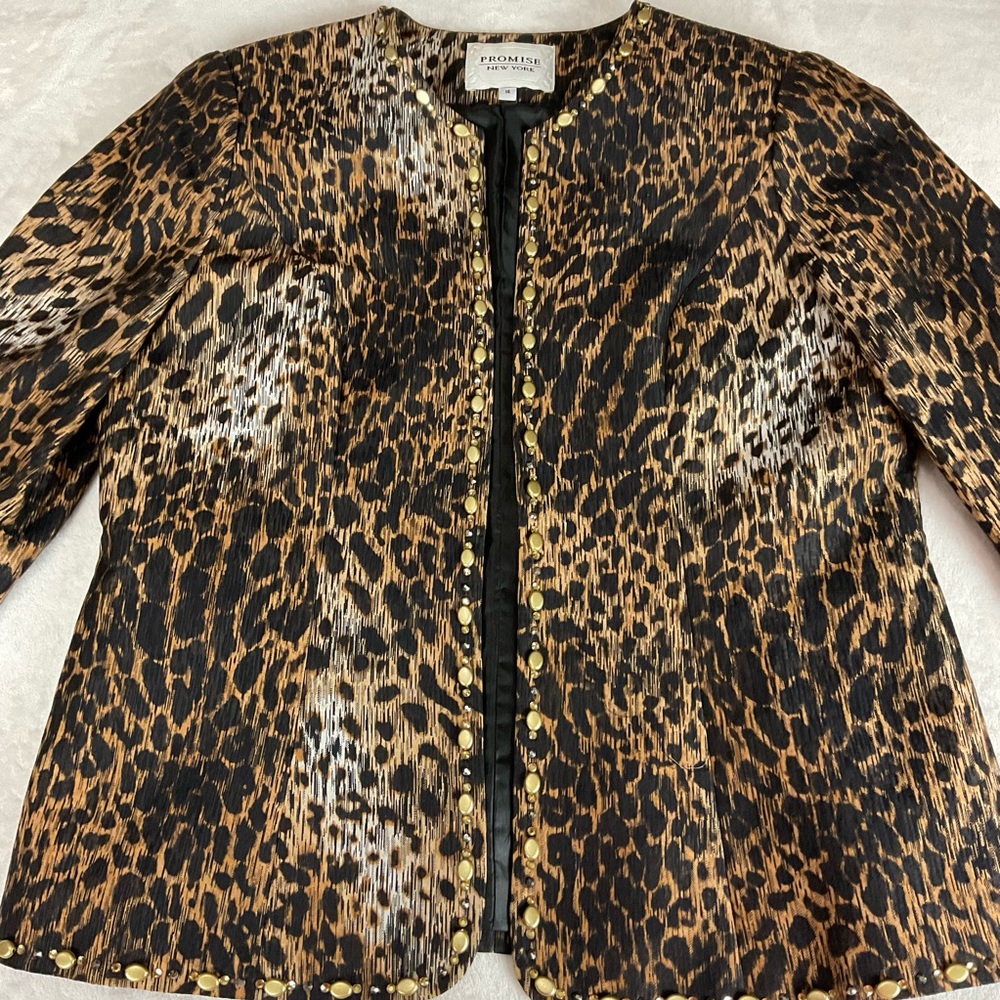 Animal Print Open Jacket Dressy - Picture 5 of 13